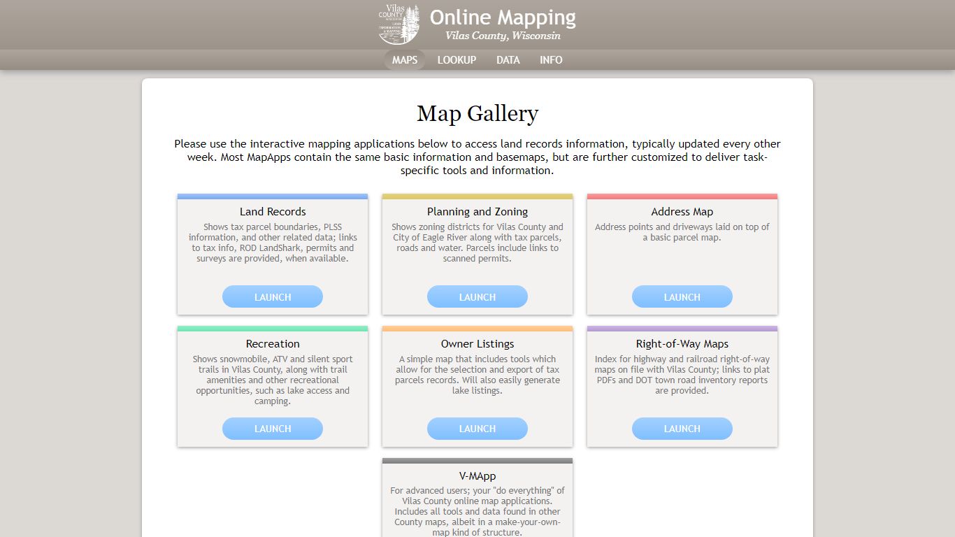 Vilas County Online Mapping